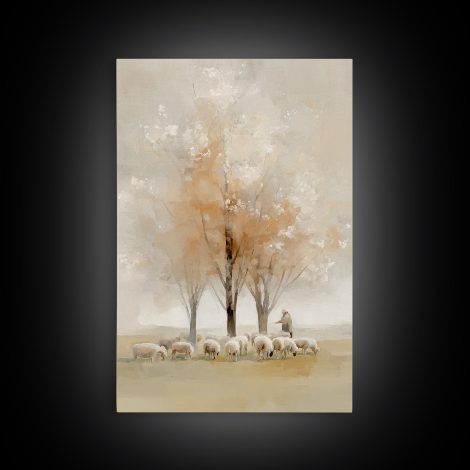 Blossom Field Grace, Framed Canvas Print, Christian Wall Art, Christian Art Canvas, Subtle Christian Art, Jesus Painting, Christian Decor F