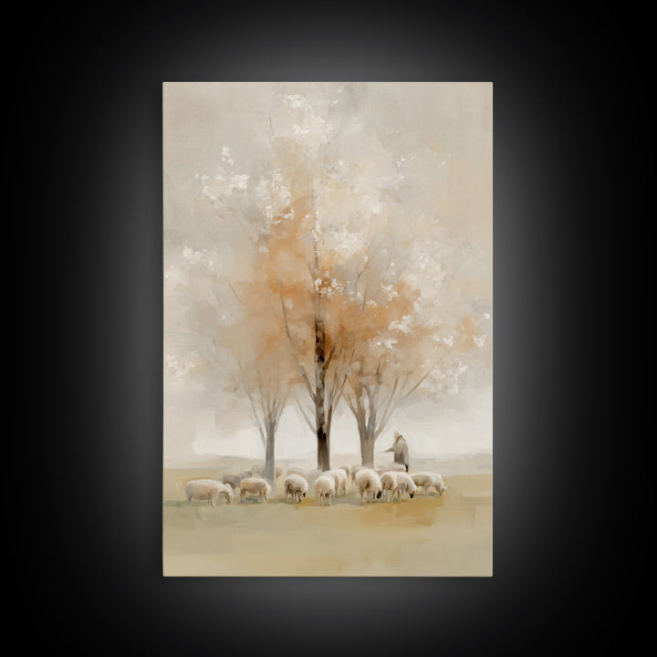 Blossom Field Grace, Framed Canvas Print, Christian Wall Art, Christian Art Canvas, Subtle Christian Art, Jesus Painting, Christian Decor F