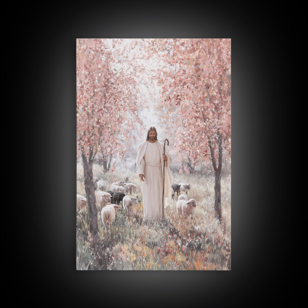 Garden Of Mercy, Framed Canvas Print, Christian Art Canvas, Christian Wall Art, Jesus Painting, Large Christian Painting, Christian Decor,