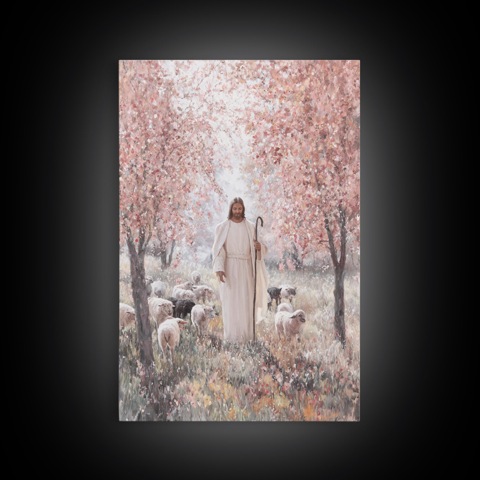 Garden Of Mercy, Framed Canvas Print, Christian Art Canvas, Christian Wall Art, Jesus Painting, Large Christian Painting, Christian Decor,