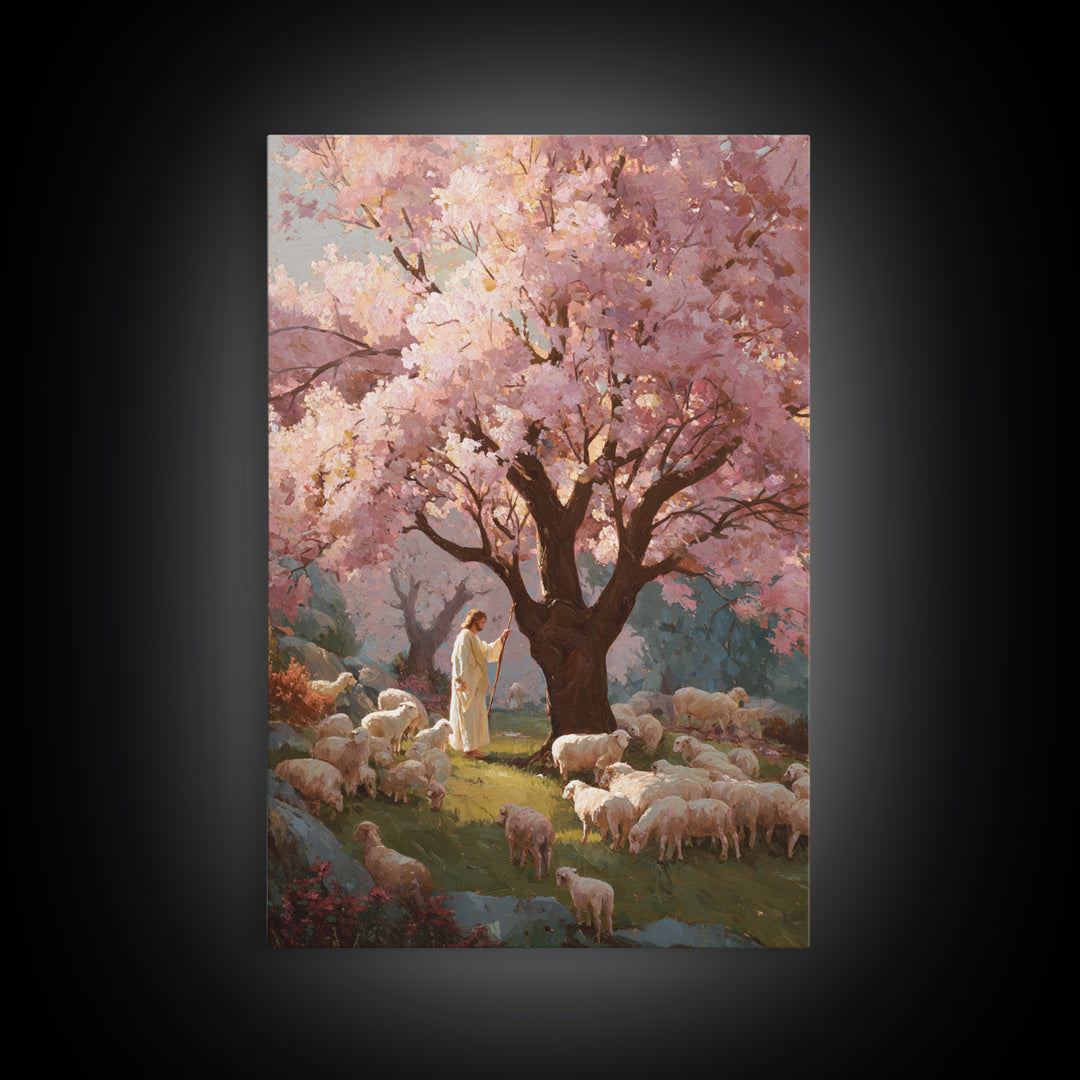 Blossoms Of Mercy – Framed Canvas Print – Christian Wall Art – Jesus Painting – Christian Art Canvas – Large Christian Painting – Christian