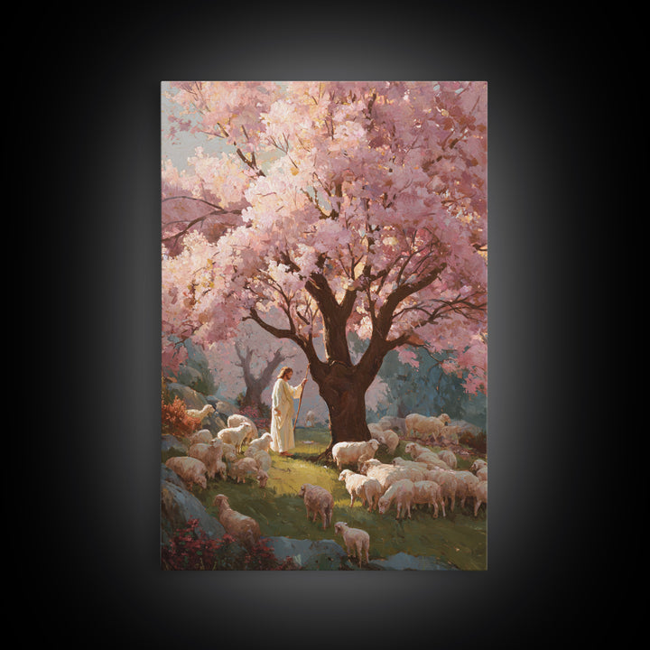 Blossoms Of Mercy – Framed Canvas Print – Christian Wall Art – Jesus Painting – Christian Art Canvas – Large Christian Painting – Christian