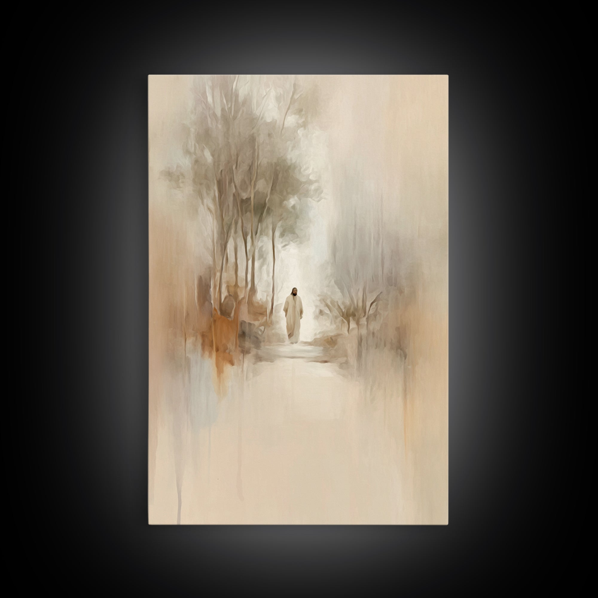 Soft Path Grace, Framed Canvas Print, Christian Art Canvas, Christian Wall Art, Minimalist Christian Art, Subtle Christian Art, Jesus Paint
