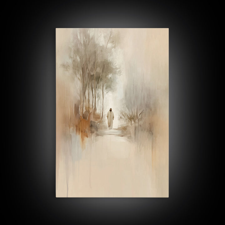 Soft Path Grace, Framed Canvas Print, Christian Art Canvas, Christian Wall Art, Minimalist Christian Art, Subtle Christian Art, Jesus Paint