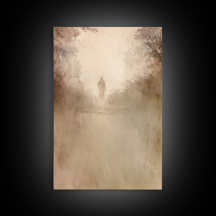 Gentle Path Light – Framed Canvas Print – Christian Art Canvas – Christian Wall Art – Subtle Christian Art – Jesus Painting – Christian Art