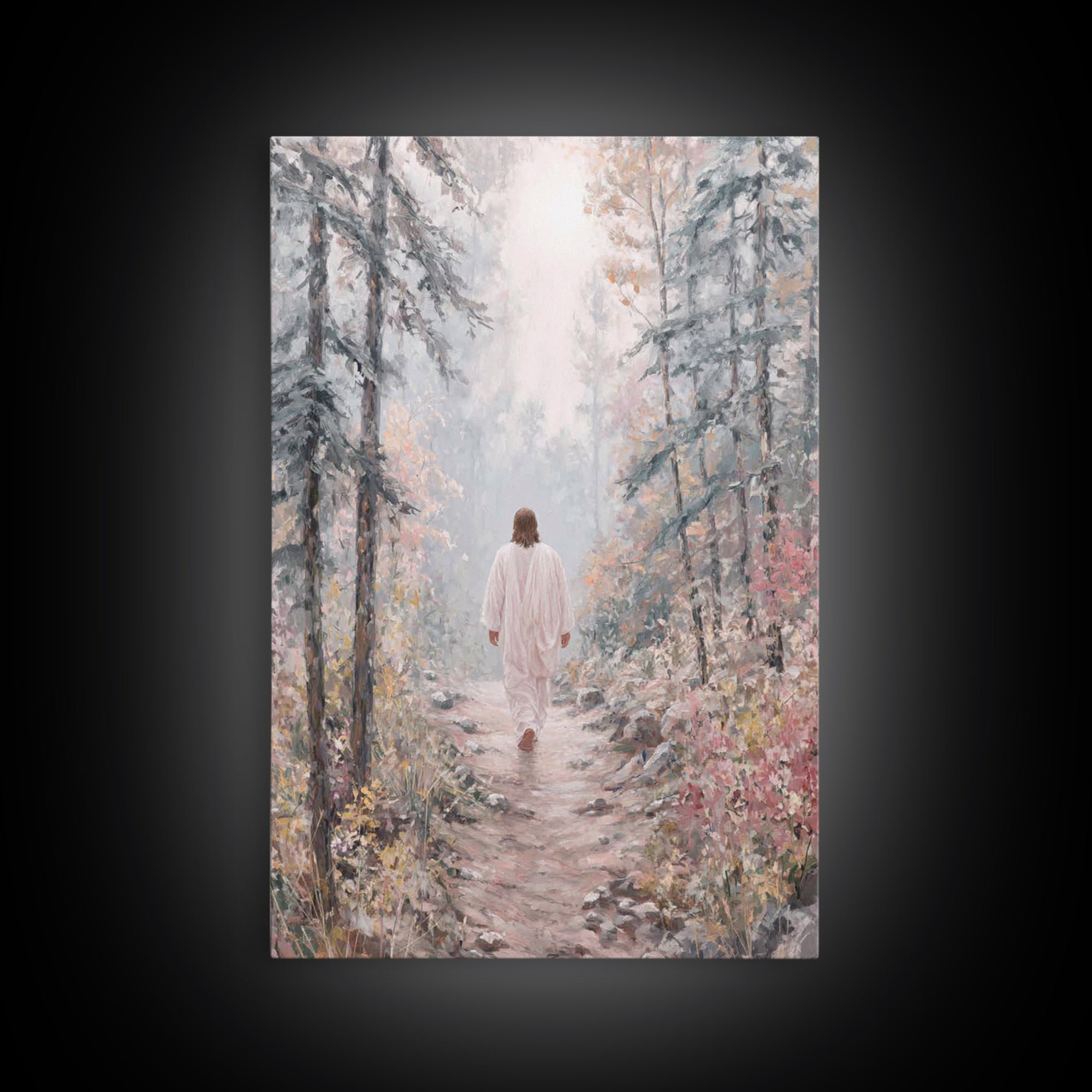 Silent Trail Mercy | Framed Canvas Print | Christian Wall Art | Subtle Christian Art | Christian Art Canvas | Jesus Painting | Christian De