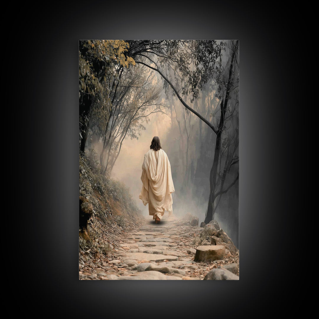 Path Of Mercy – Framed Canvas Print – Christian Wall Art – Jesus Painting – Christian Art Canvas – Christian Christmas Art – Christian Deco