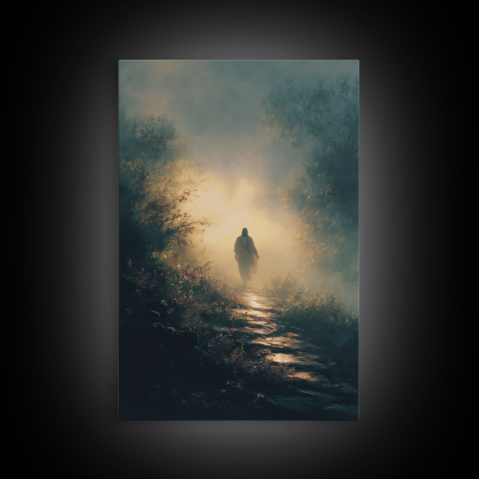 Forest Of Peace – Framed Canvas Print – Christian Wall Art – Jesus Painting – Christian Art Canvas – Large Christian Art – Christian Christ