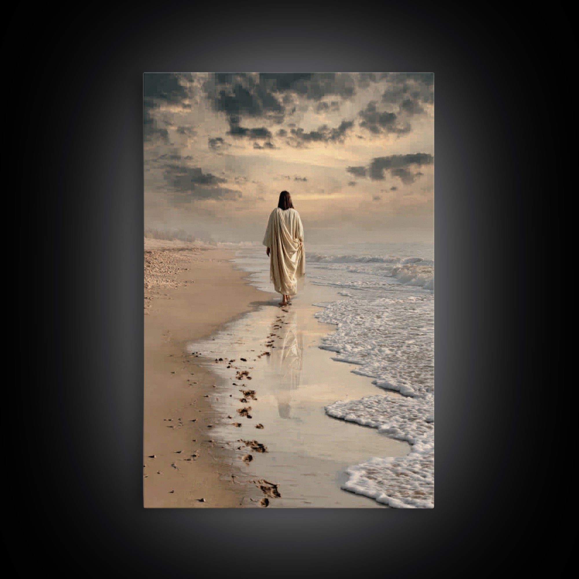 Morning Renewal – Framed Canvas Print – Jesus Painting – Christian Art – Christian Wall Art – Modern Christian Art – Christian Decor