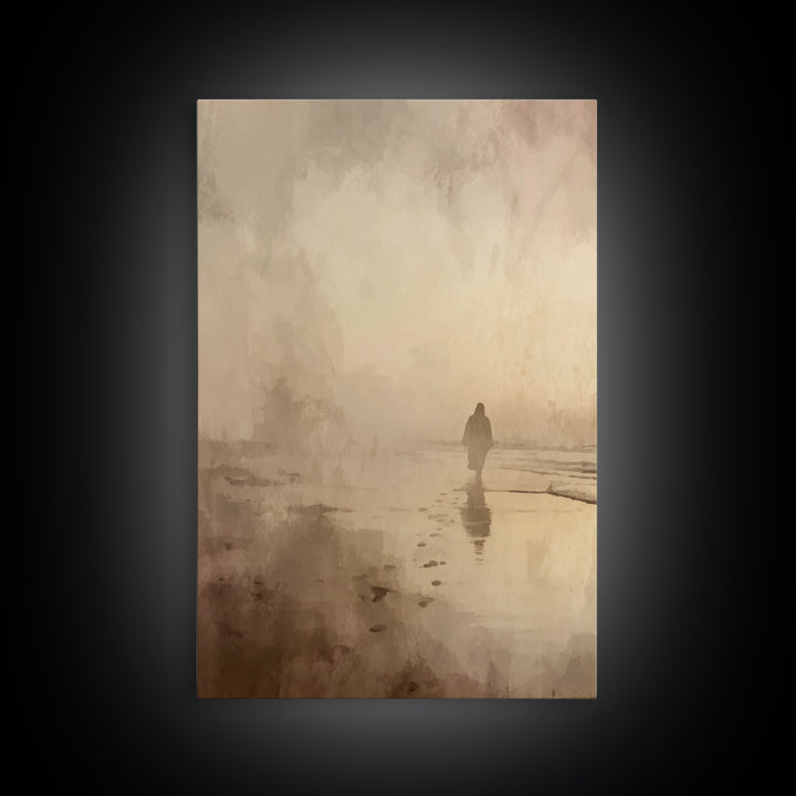 Deserted Grace Walk - Framed Canvas Print - Christian Art Print - Jesus Painting - Christian Wall Art - Moody Christian Art - Christian Hom