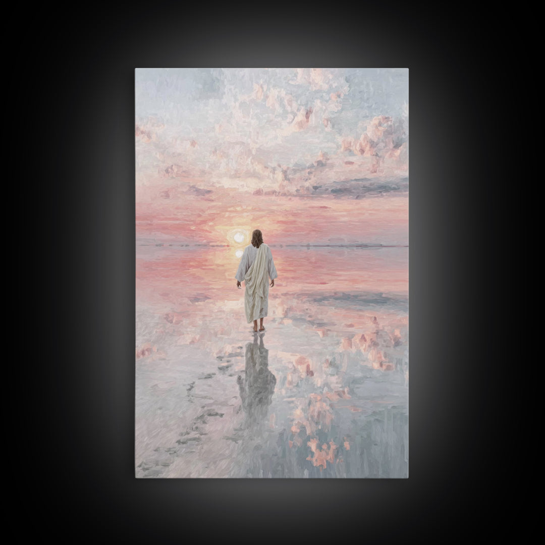 Eternal Quiet Steps - Framed Canvas Print - Large Christian Art - Christian Wall Art - Jesus Painting - Christian Art Canvas - Christian Ch