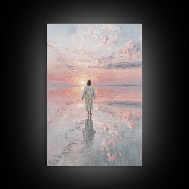 Eternal Quiet Steps - Framed Canvas Print - Large Christian Art - Christian Wall Art - Jesus Painting - Christian Art Canvas - Christian Ch