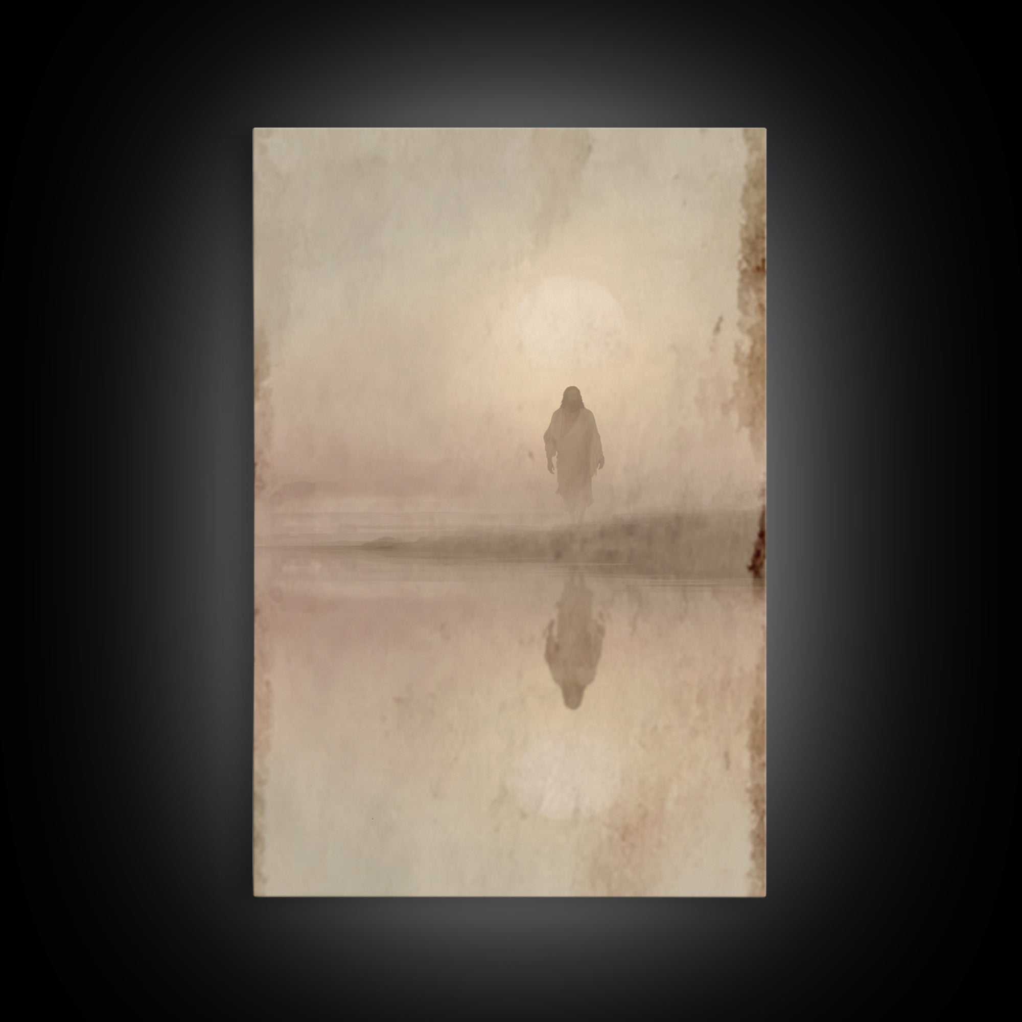Dawn Of Holy Stillness - Framed Canvas Print - Christian Wall Art - Jesus Painting - Christian Art Print - Subtle Christian Art - Christian