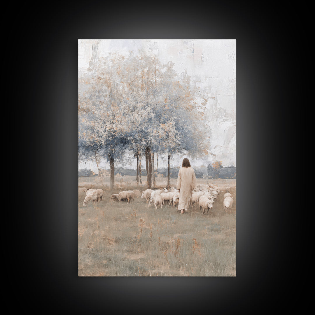 Fields Of Quiet Grace – Framed Canvas Print – Subtle Christian Art – Christian Art Canvas – Jesus Painting – Christian Wall Art – Christian