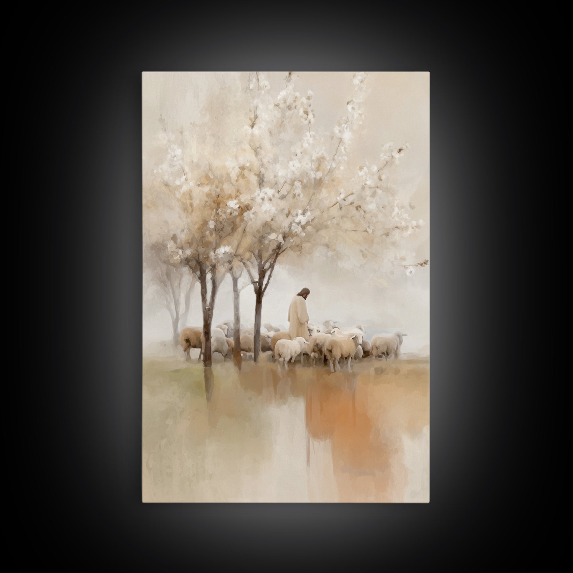 Blossoms Of Grace – Framed Canvas Print – Christian Wall Art – Jesus Painting – Christian Art Canvas – Vintage Christian Art – Christian Gi