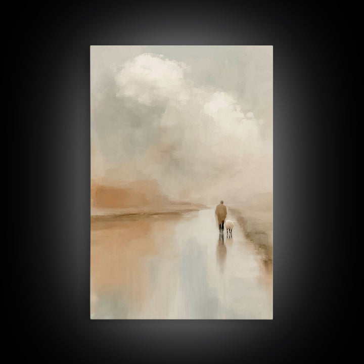 Quiet Shepherd Light, Framed Canvas Print, Christian Wall Art, Jesus Canvas Art, Modern Christian Art, Christian Gift, Christmas Art Prints