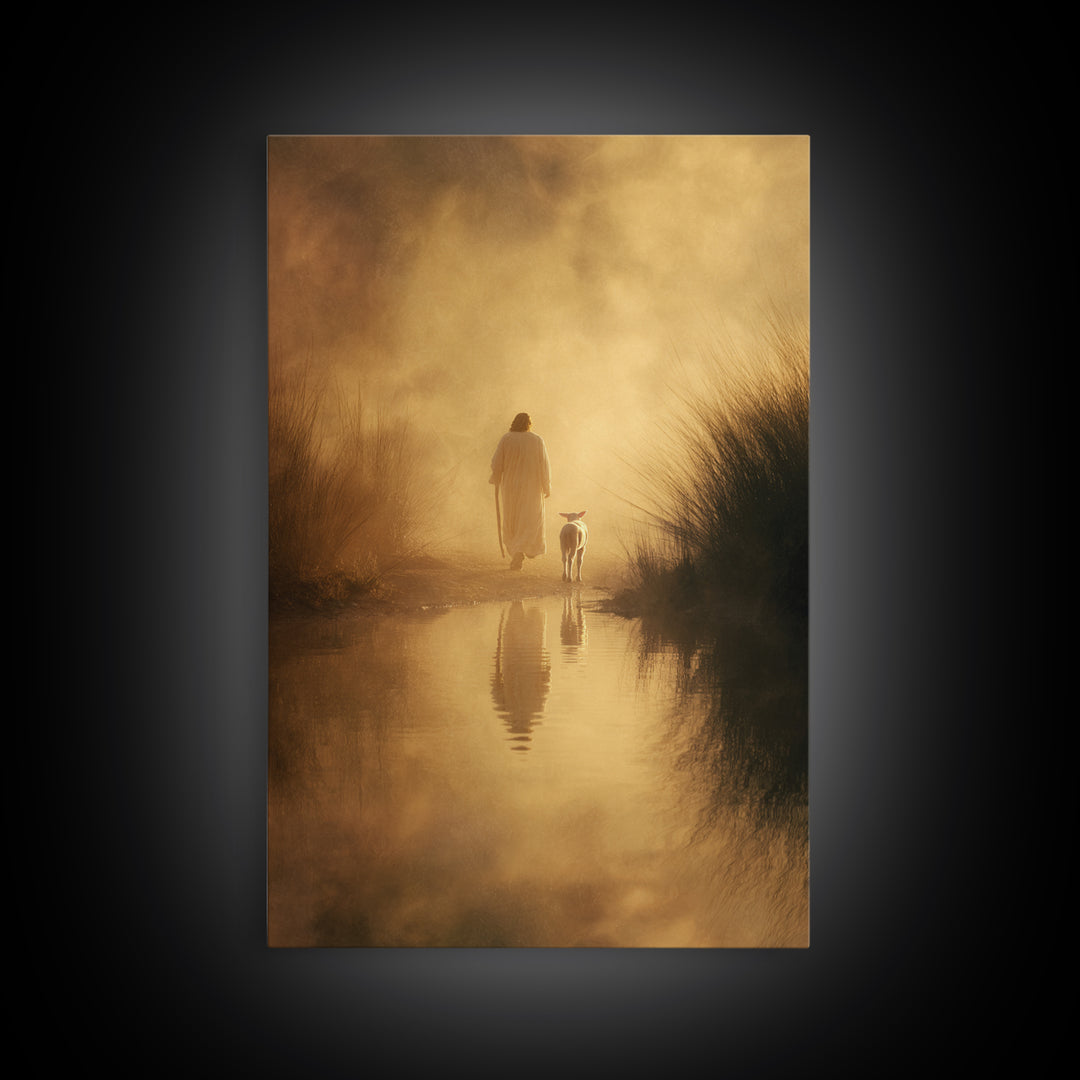 Shoreline Of Hope – Framed Canvas Print – Jesus Canvas Art – Christian Wall Art – Modern Christian Art – Christian Decoration – Christmas A