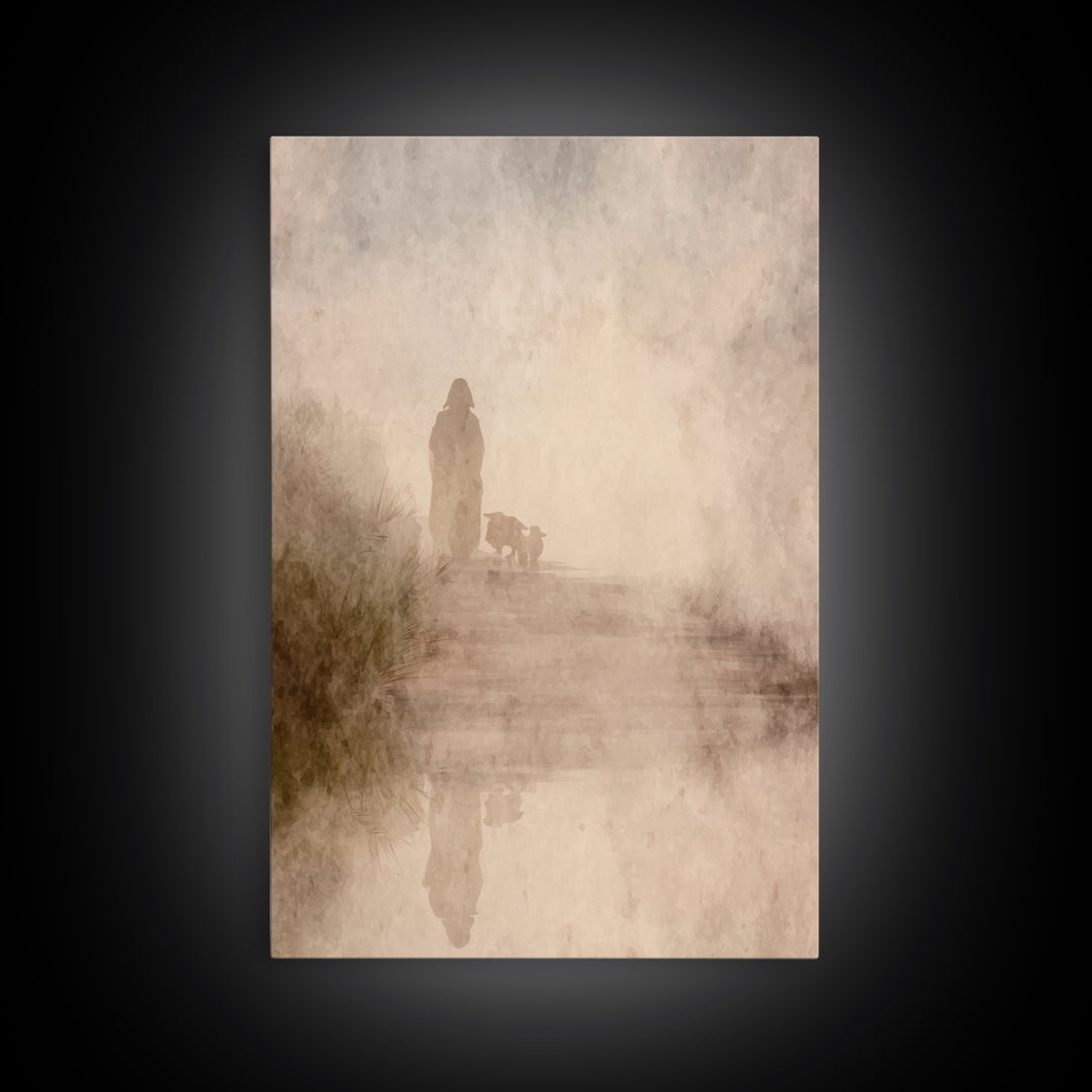 Light Of The Way – Framed Canvas Print – Christian Wall Art – Jesus Painting – Modern Christian Art – Christmas Canvas Wall Art – Christian