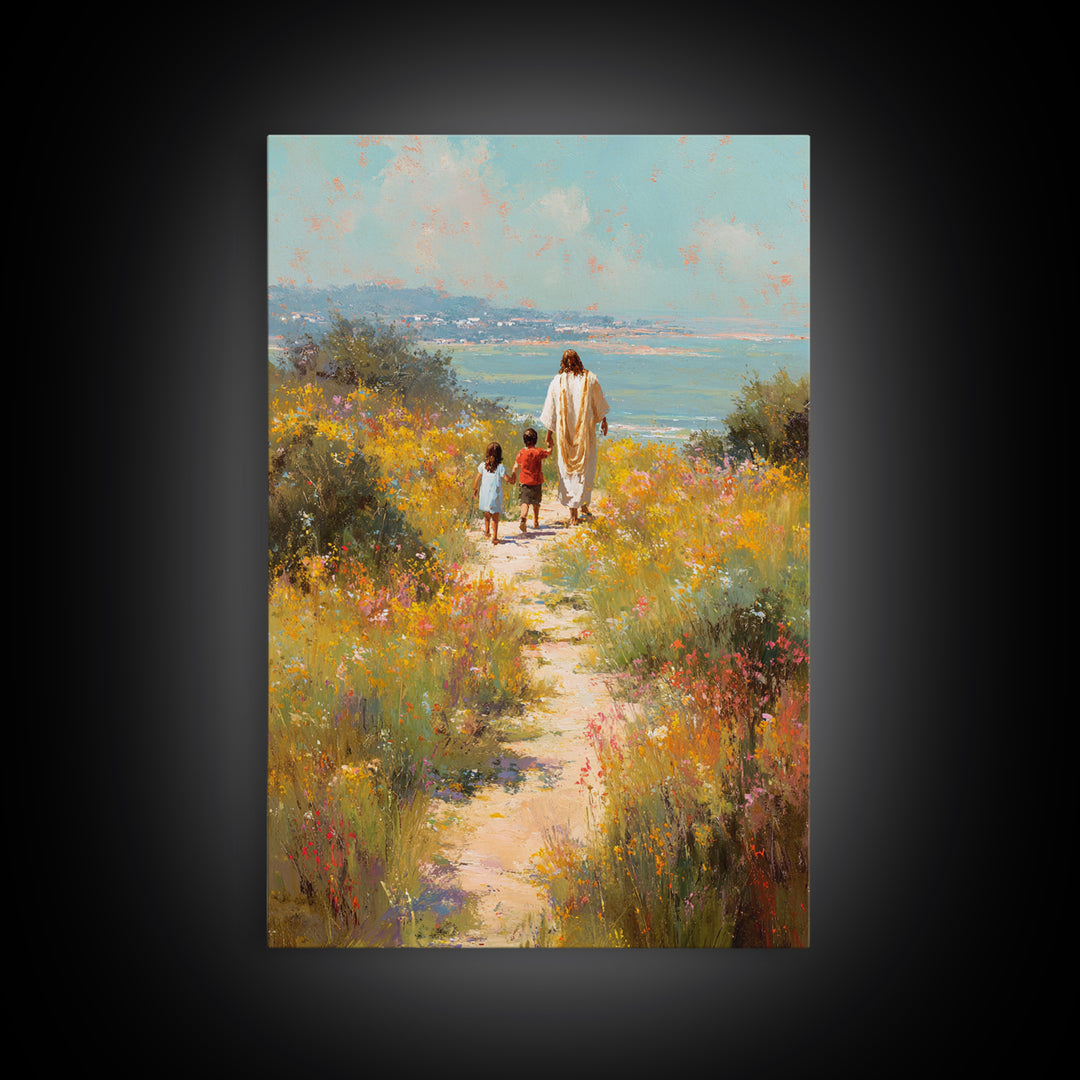 Blossoms Of Guidance, Framed Canvas Print, Christian Wall Art, Jesus Canvas Art, Christian Art Print, Large Christian Painting, Christian G