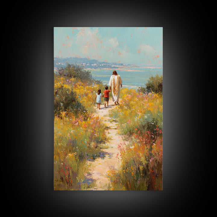 Blossoms Of Guidance, Framed Canvas Print, Christian Wall Art, Jesus Canvas Art, Christian Art Print, Large Christian Painting, Christian G