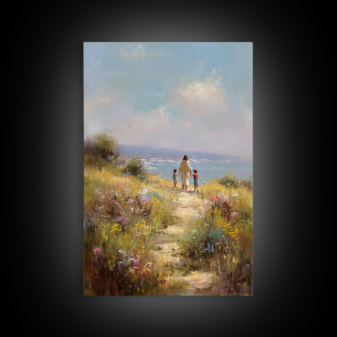 Field Of Gentle Hope – Framed Canvas Print – Christian Wall Art – Jesus Art Canvas – Subtle Christian Paintings – Christian Art Gift – Vint