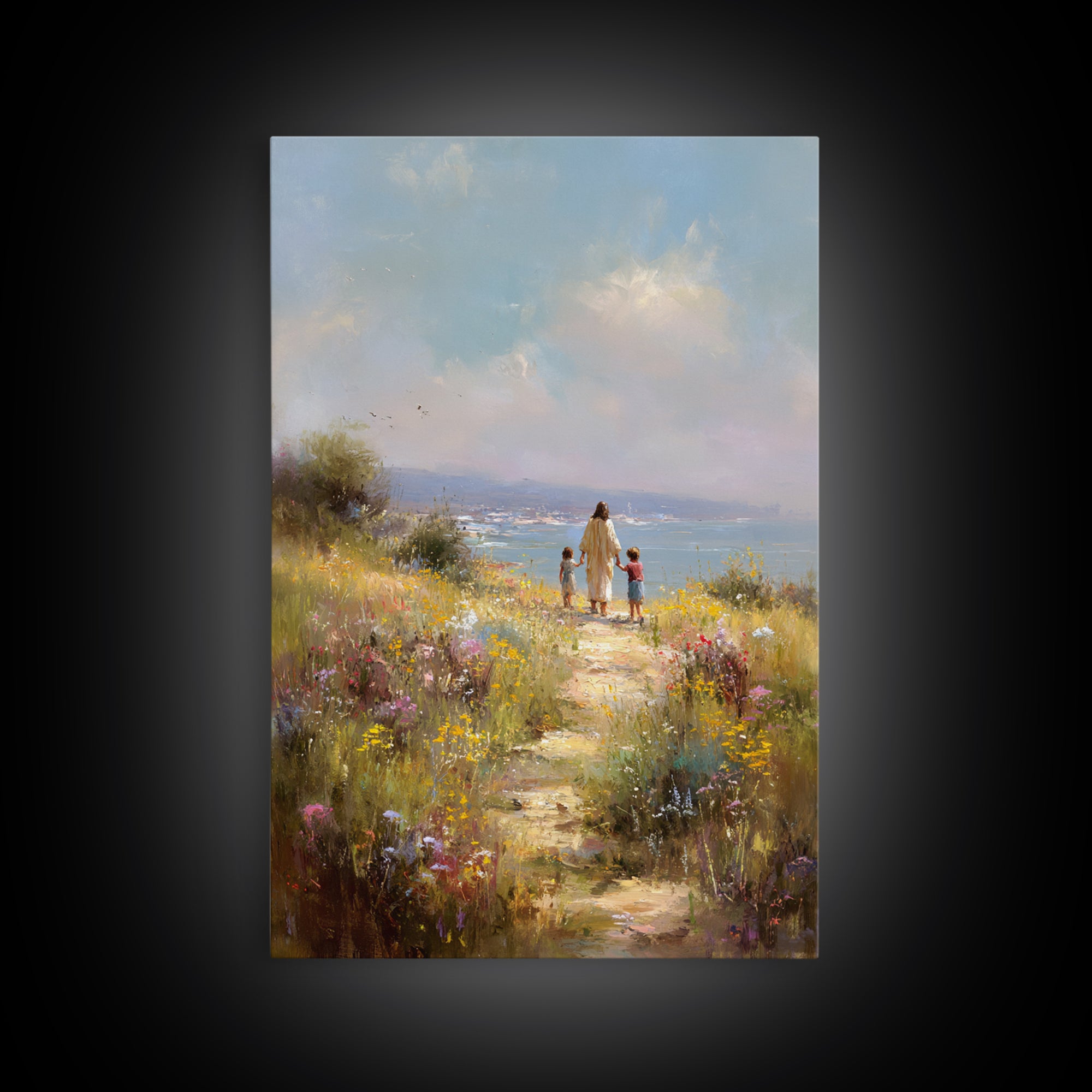 Field Of Gentle Hope – Framed Canvas Print – Christian Wall Art – Jesus Art Canvas – Subtle Christian Paintings – Christian Art Gift – Vint