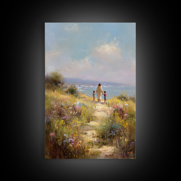 Field Of Gentle Hope – Framed Canvas Print – Christian Wall Art – Jesus Art Canvas – Subtle Christian Paintings – Christian Art Gift – Vint