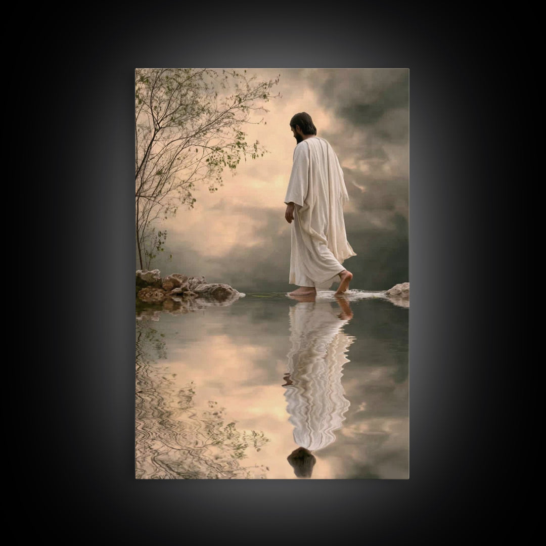 Sacred Steps Dawn – Framed Canvas Print – Christian Wall Art – Jesus Painting – Modern Christian Art – Christian Art Canvas – Christian Gif