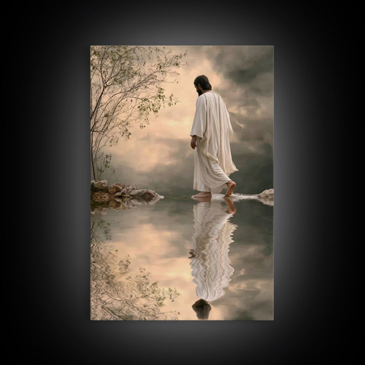 Sacred Steps Dawn – Framed Canvas Print – Christian Wall Art – Jesus Painting – Modern Christian Art – Christian Art Canvas – Christian Gif