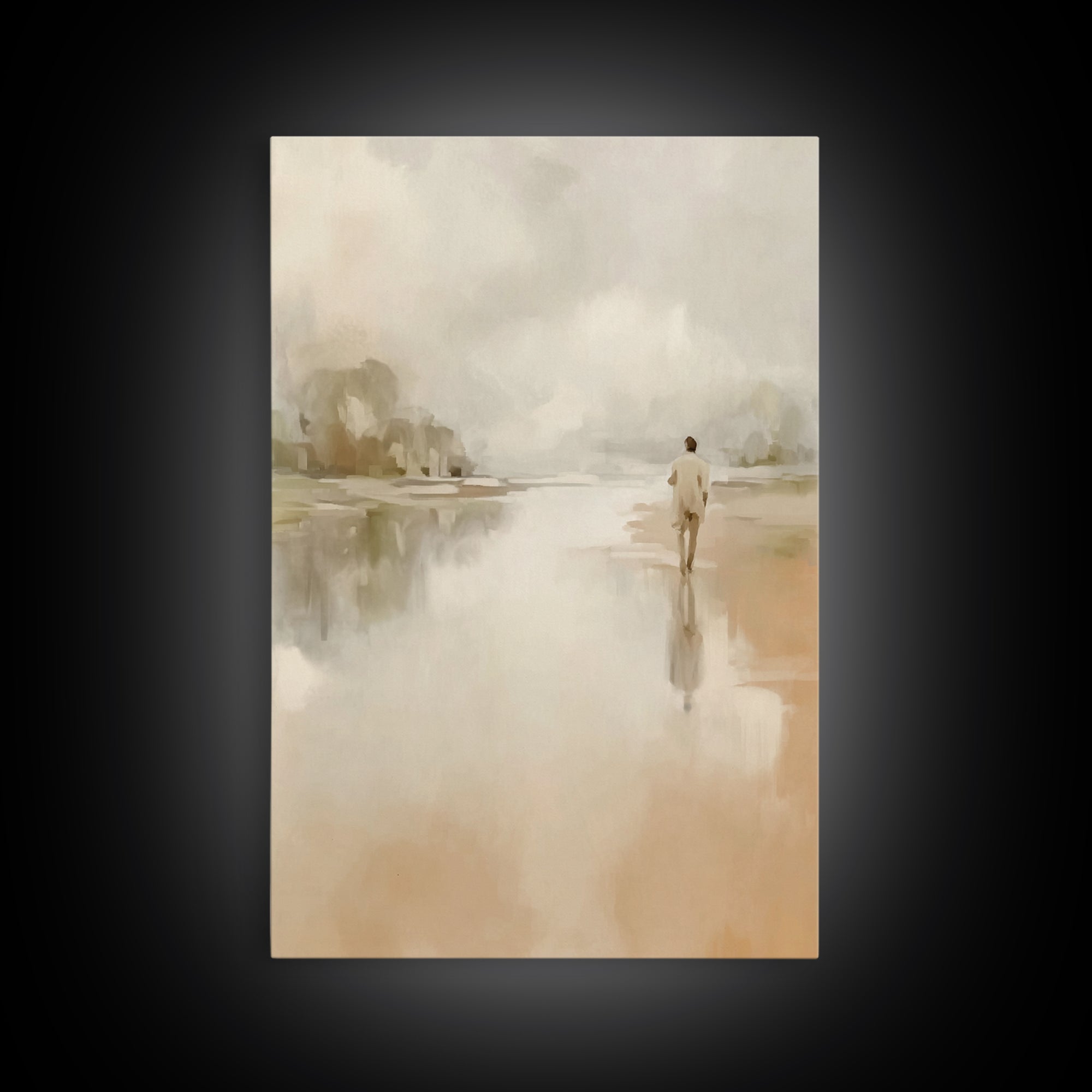Shore Of Light - Framed Canvas Print - Christian Art Canvas - Christian Wall Art - Jesus Painting - Modern Christian Art