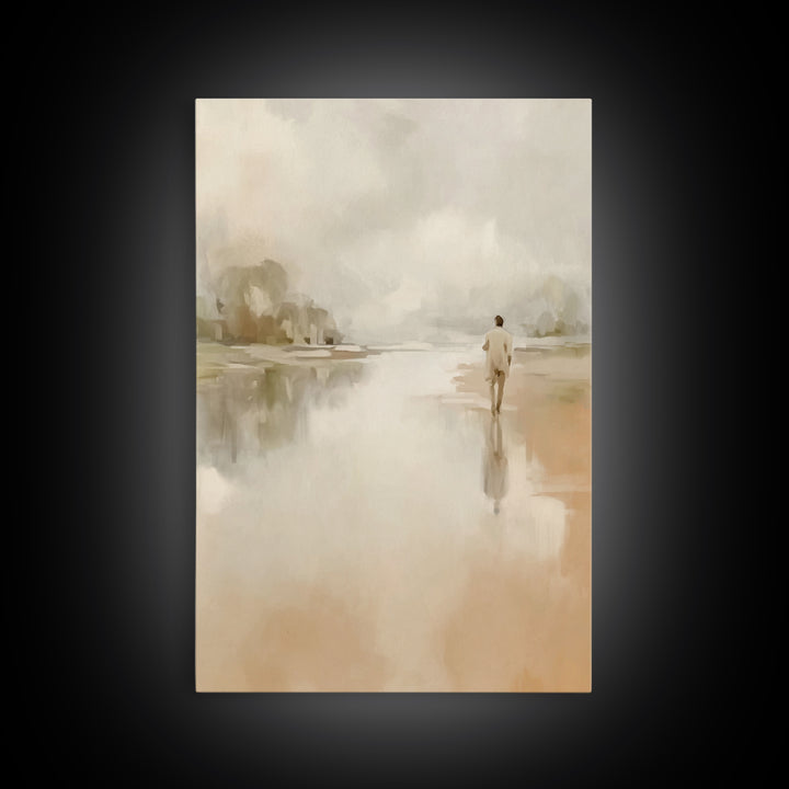 Shore Of Light - Framed Canvas Print - Christian Art Canvas - Christian Wall Art - Jesus Painting - Modern Christian Art