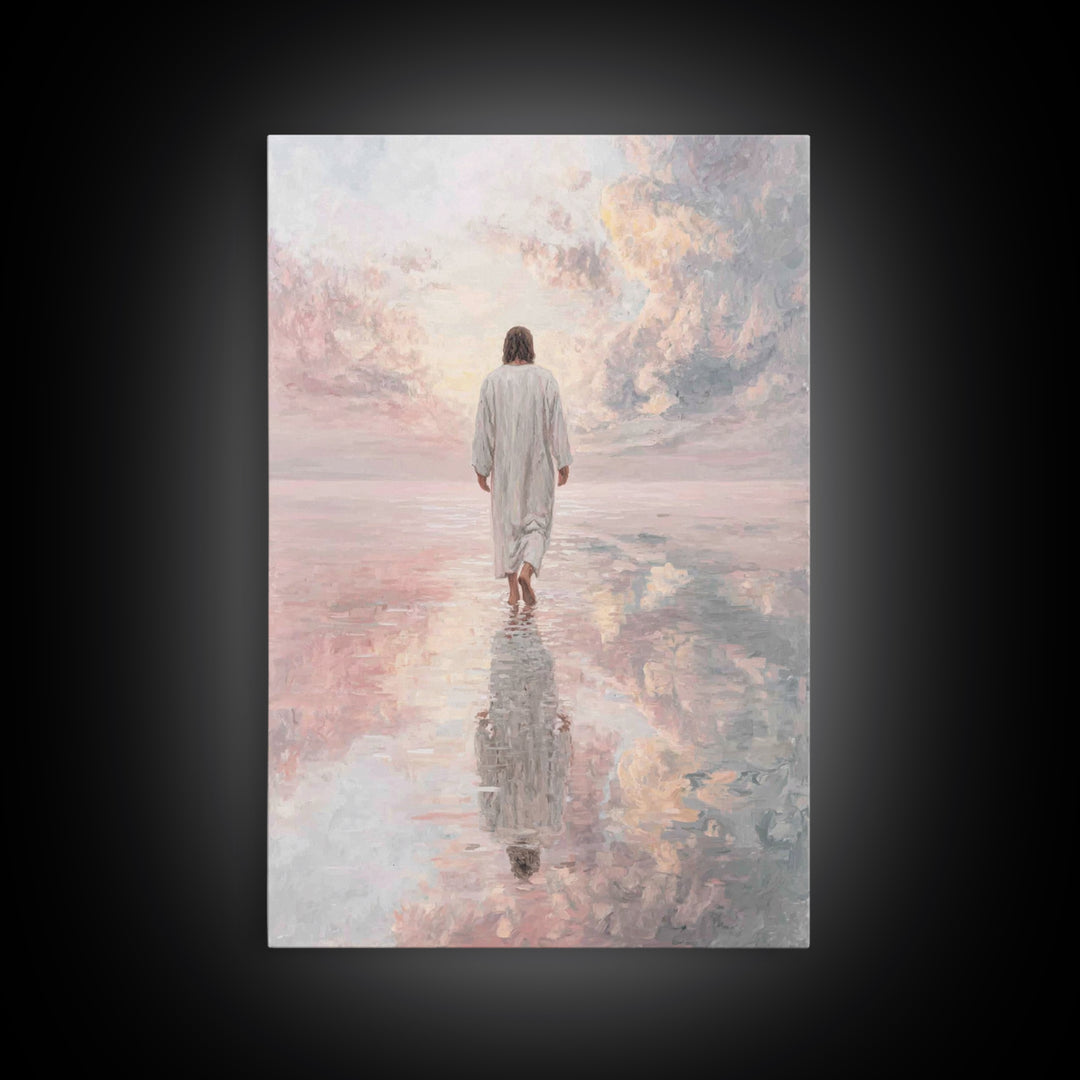 Gentle Horizon | Framed Canvas Print | Christian Art Canvas | Christian Wall Art | Jesus Painting | Subtle Christian Art