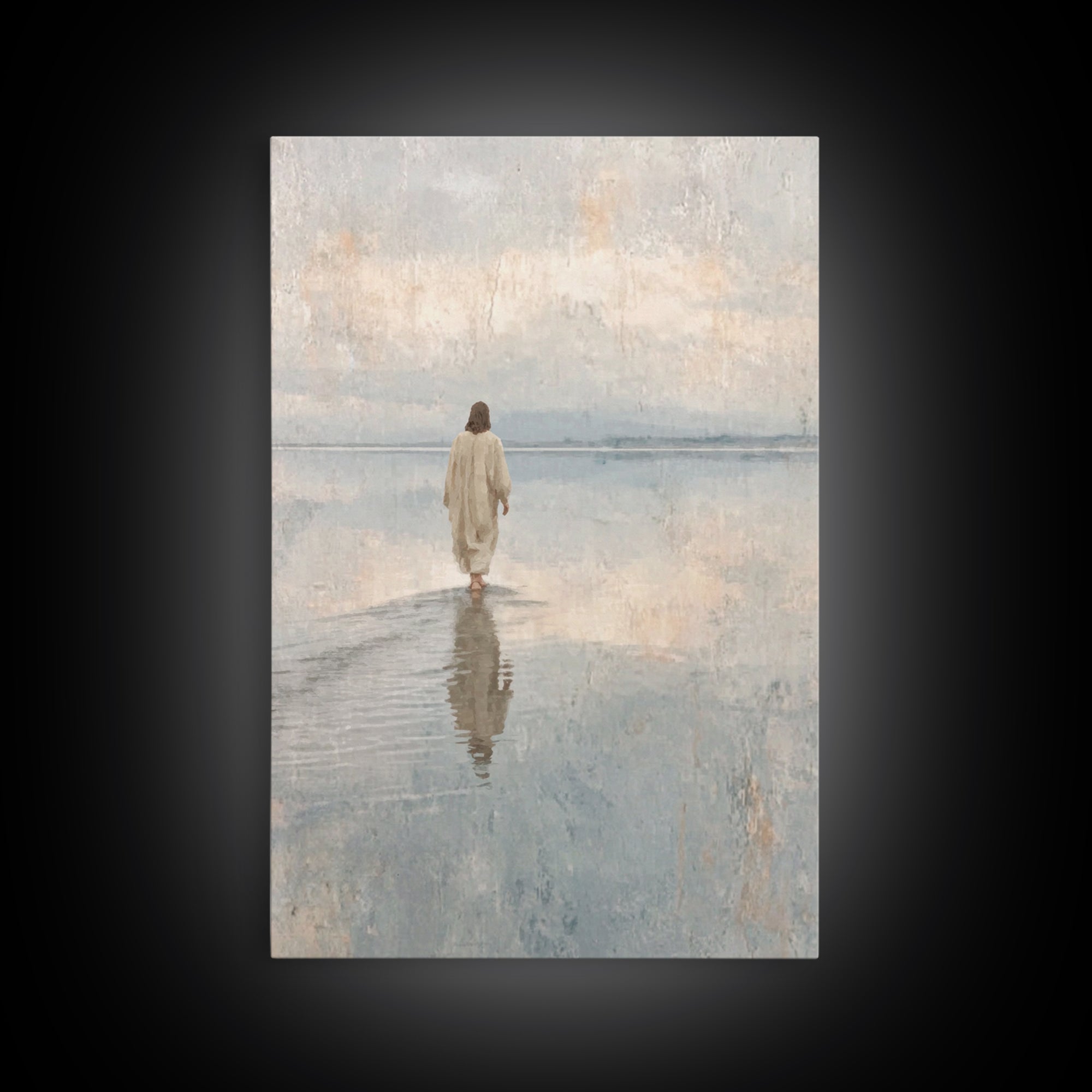 Heavenly Path , Framed Canvas Print, Christian Wall Art, Christian Art Canvas, Jesus Painting, Christian Christmas Art