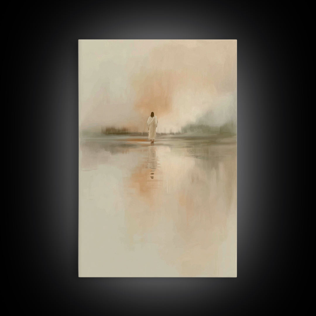 Sacred Dawn - Framed Canvas Print - Christian Wall Art - Christian Art Canvas - Jesus Painting - Subtle Christian Art