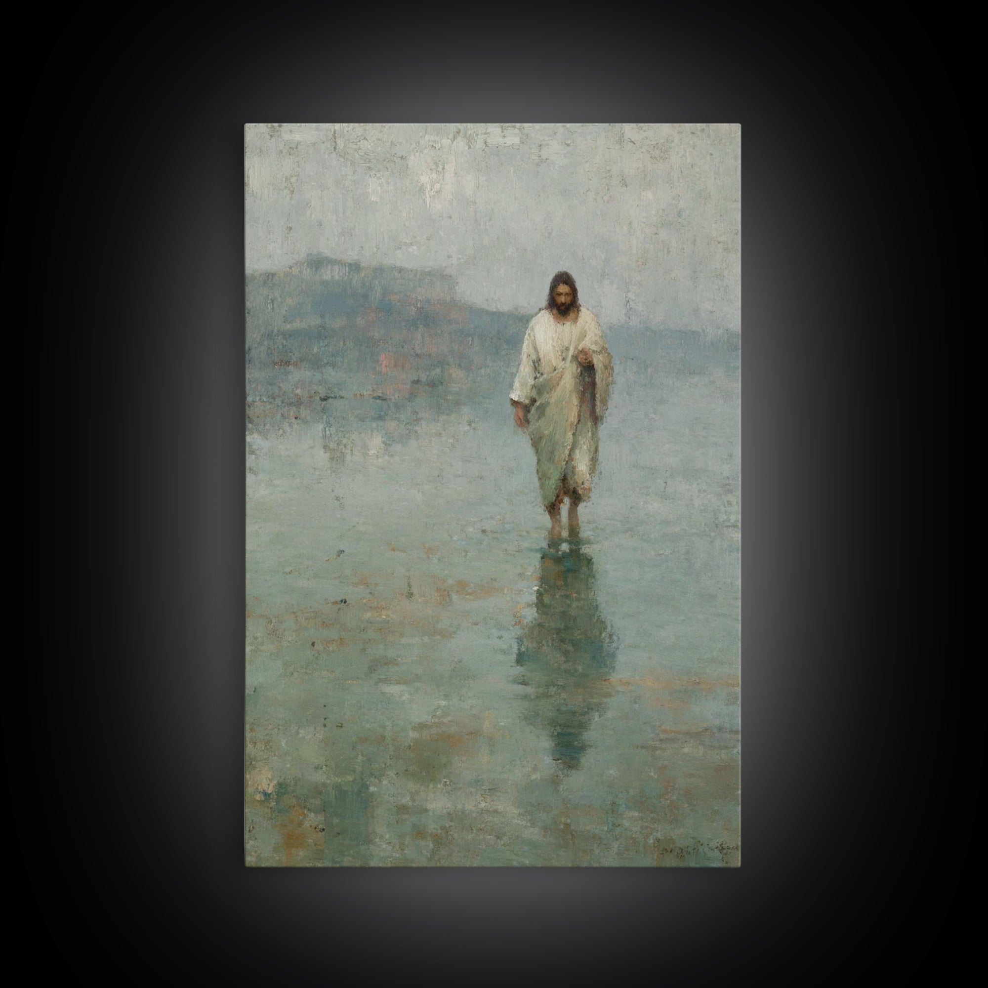 Hallowed Path | Framed Canvas Print | Christian Art Canvas | Jesus Painting | Vintage Christian Art | Christian Wall Art