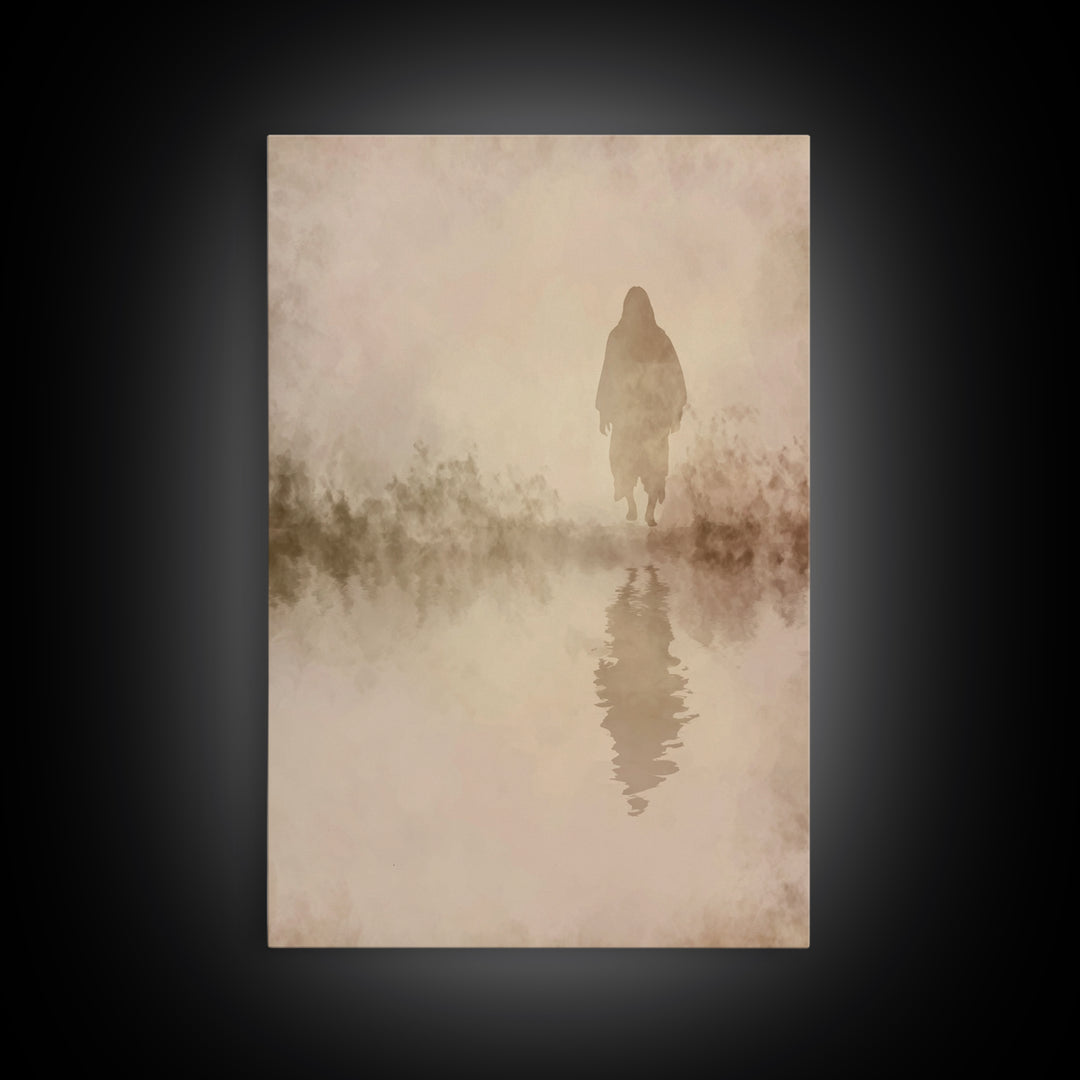 Silent Messiah , Framed Canvas Print, Christian Wall Art, Christian Art Canvas, Jesus Painting, Vintage Christian Art