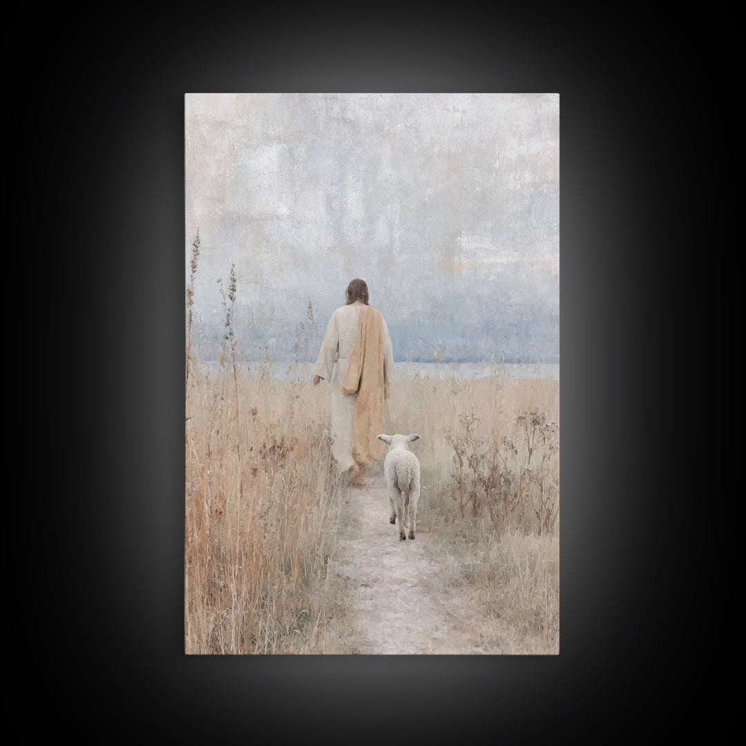 Shepherd’s Walk | Framed Canvas Print | Christian Art Canvas | Christian Wall Art | Christian Painting | Christian Gift Ideas