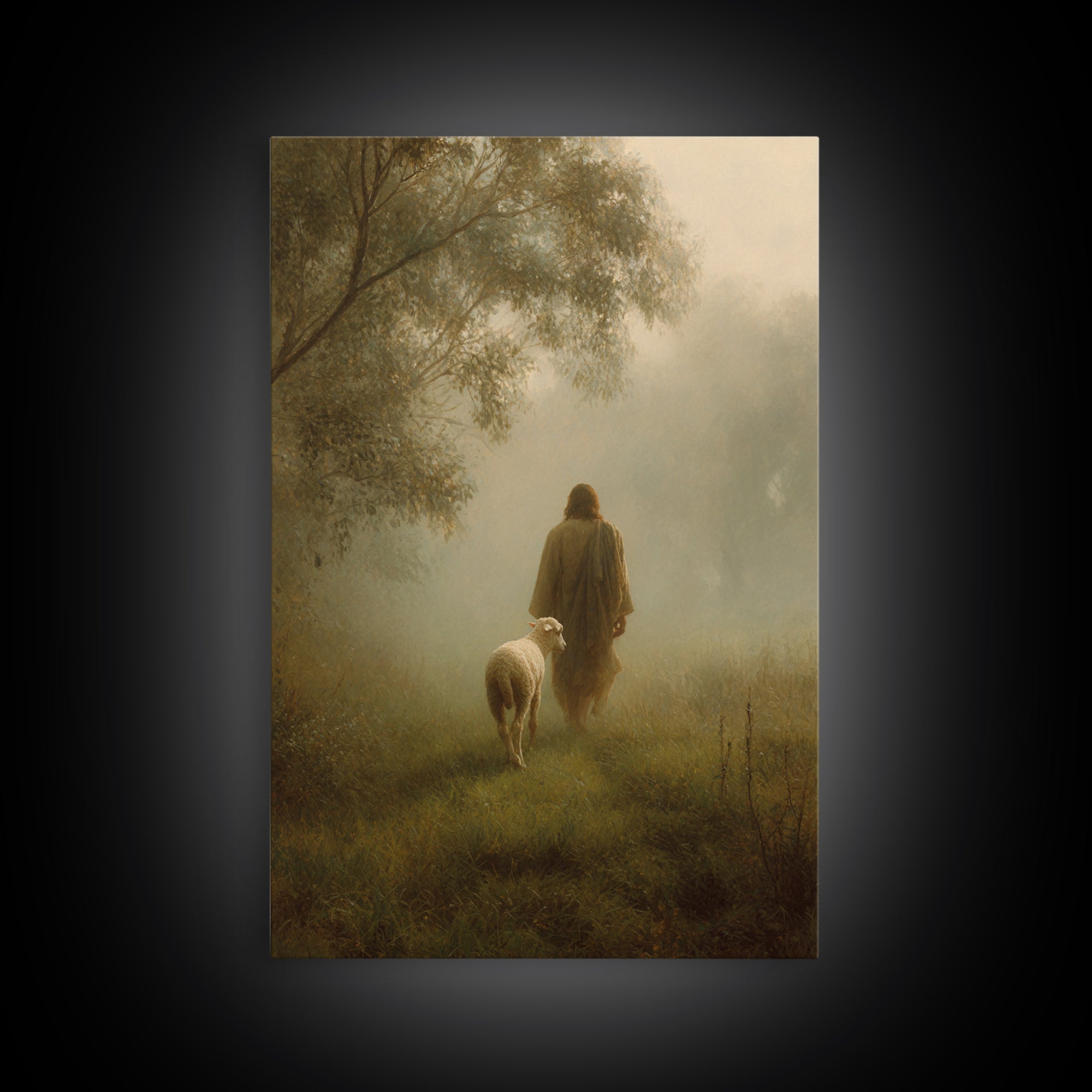 Still Pastures - Framed Canvas Print - Christian Wall Art - Christian Art Canvas - Christian Painting - Christian Decor