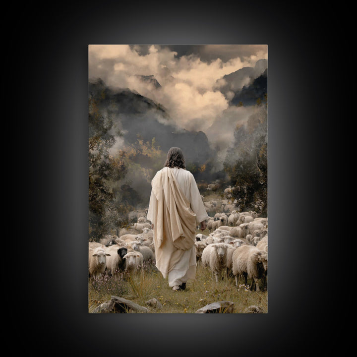 Valley Of Hope – Framed Canvas Print – Christian Wall Art – Jesus Painting – Christian Christmas Art – Christian Art Canvas – Pastoral Scen