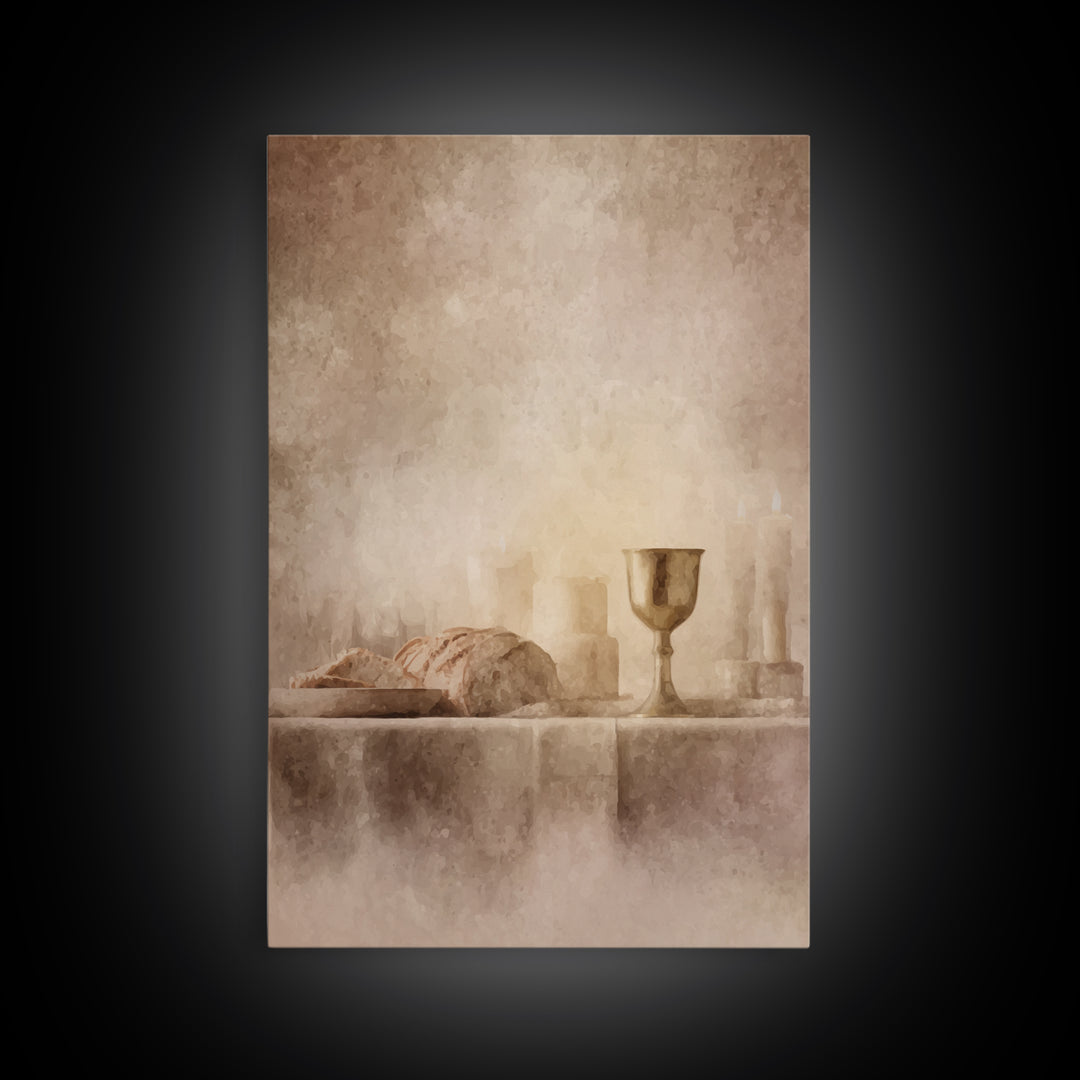 Chalice Of Peace – Framed Canvas Print – Christian Art Canvas – Christian Wall Art – Minimalist Christian Art – Christian Decoration