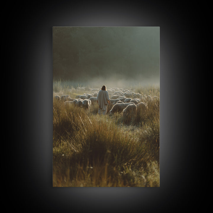 Morning Guidelight – Framed Canvas Print – Christian Art Canvas – Jesus Painting – Christian Wall Art – Subtle Christian Art – Christmas Ar