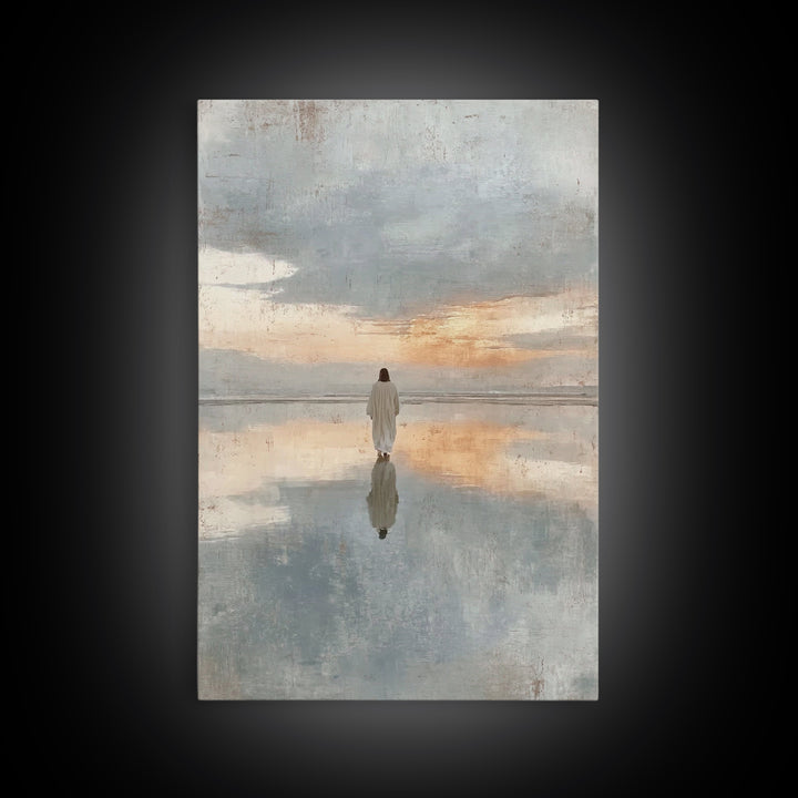 Morning Of Peace | Framed Canvas Print | Jesus Art Print | Christian Wall Art | Modern Christian Art | Unique Christian Art | Christian Dec