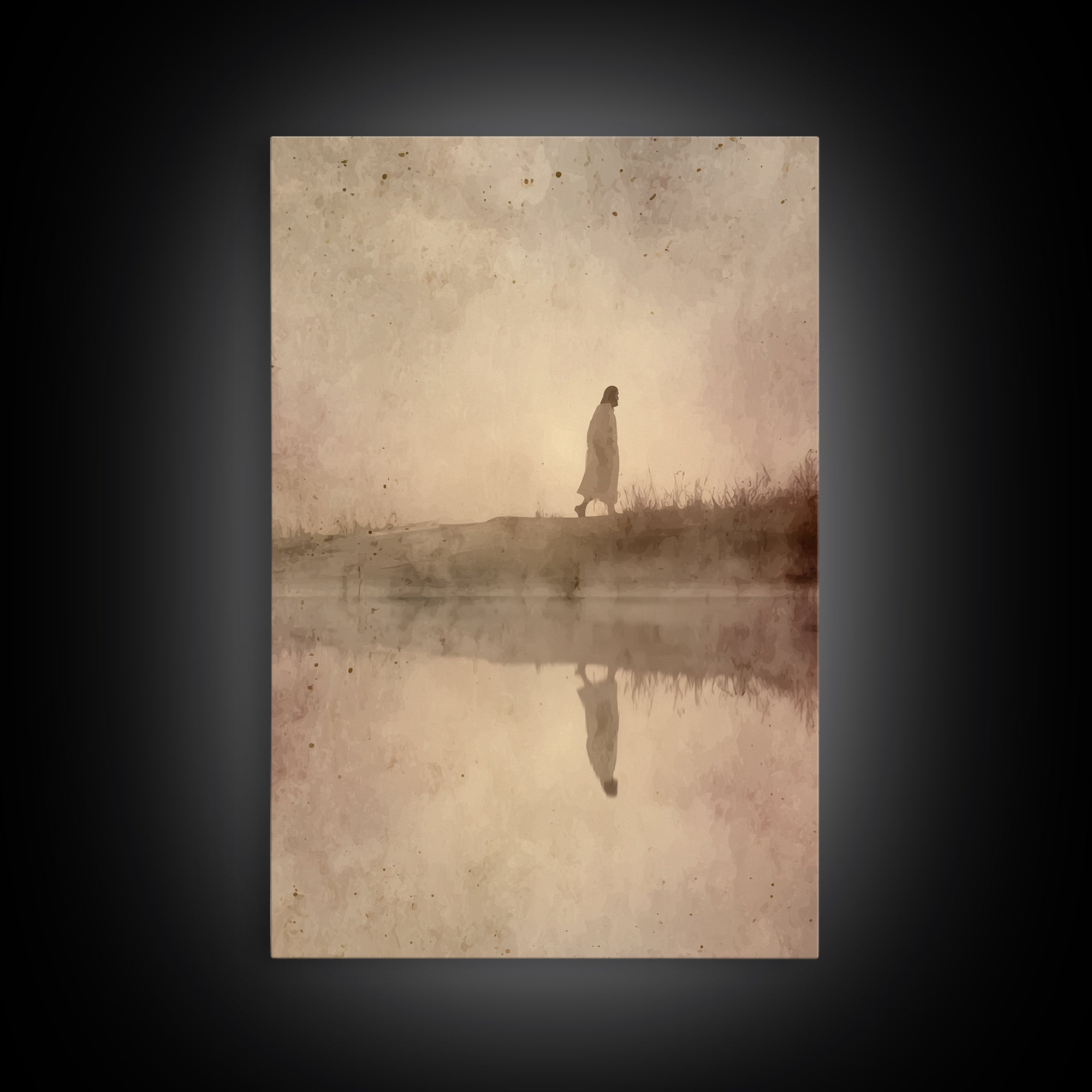 Solitude Of Grace – Framed Canvas Print – Christian Wall Art – Abstract Christian Art – Jesus Painting – Christian Art Canvas – Christian C