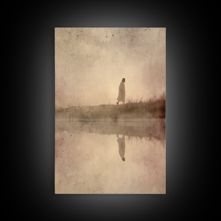 Solitude Of Grace – Framed Canvas Print – Christian Wall Art – Abstract Christian Art – Jesus Painting – Christian Art Canvas – Christian C