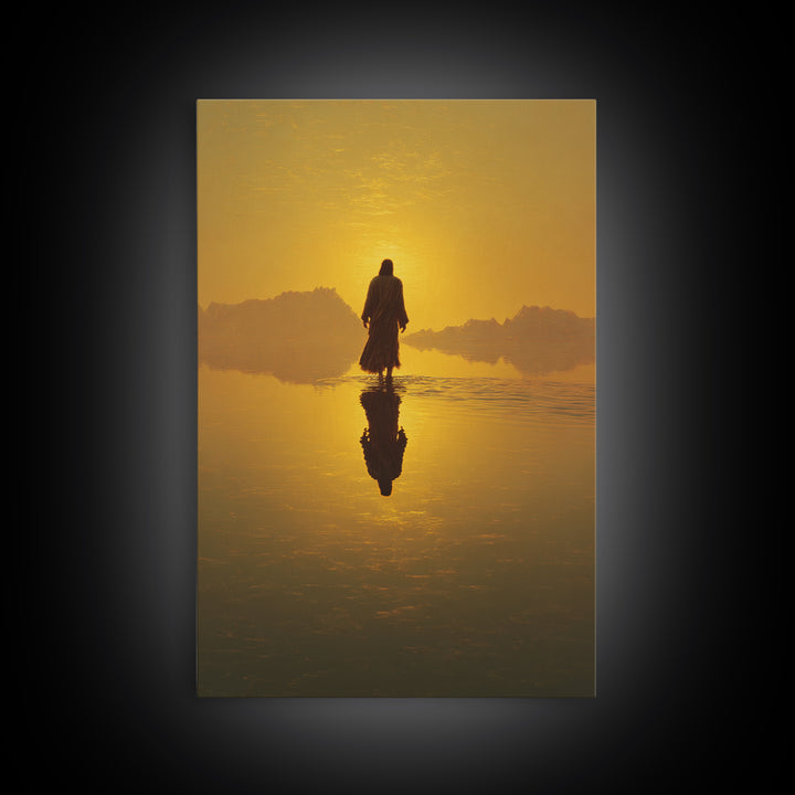 Golden Promise, Framed Canvas Print, Christian Art Canvas, Jesus Painting, Large Christian Art, Christian Wall Art, Christian Christmas Art