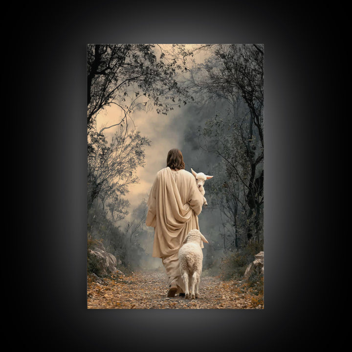 Lamb Of Peace – Framed Canvas Print – Christian Art Print – Jesus Painting – Christian Wall Art – Christian Art Gift – Modern Christian Art