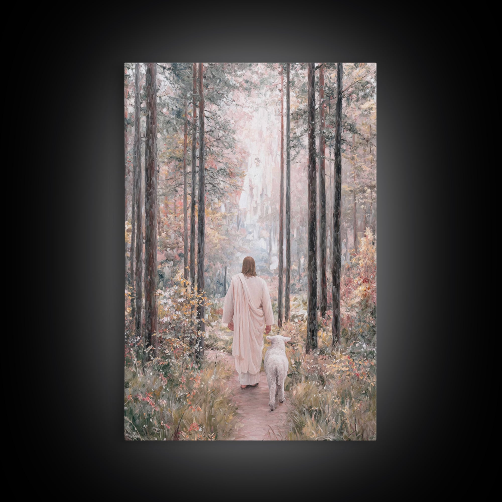 Forest Of Grace, Framed Canvas Print, Christian Wall Art, Christian Art Canvas, Jesus Painting, Subtle Christian Paintings, Christian Gift