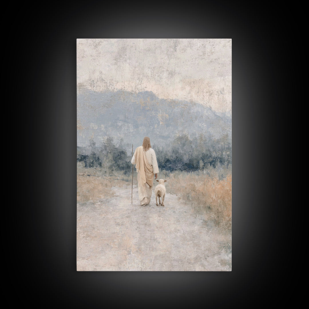 Guided Journey – Framed Canvas Print – Christian Art Work – Jesus Canvas Art – Minimalist Christian Art – Christian Wall Art – Christian De