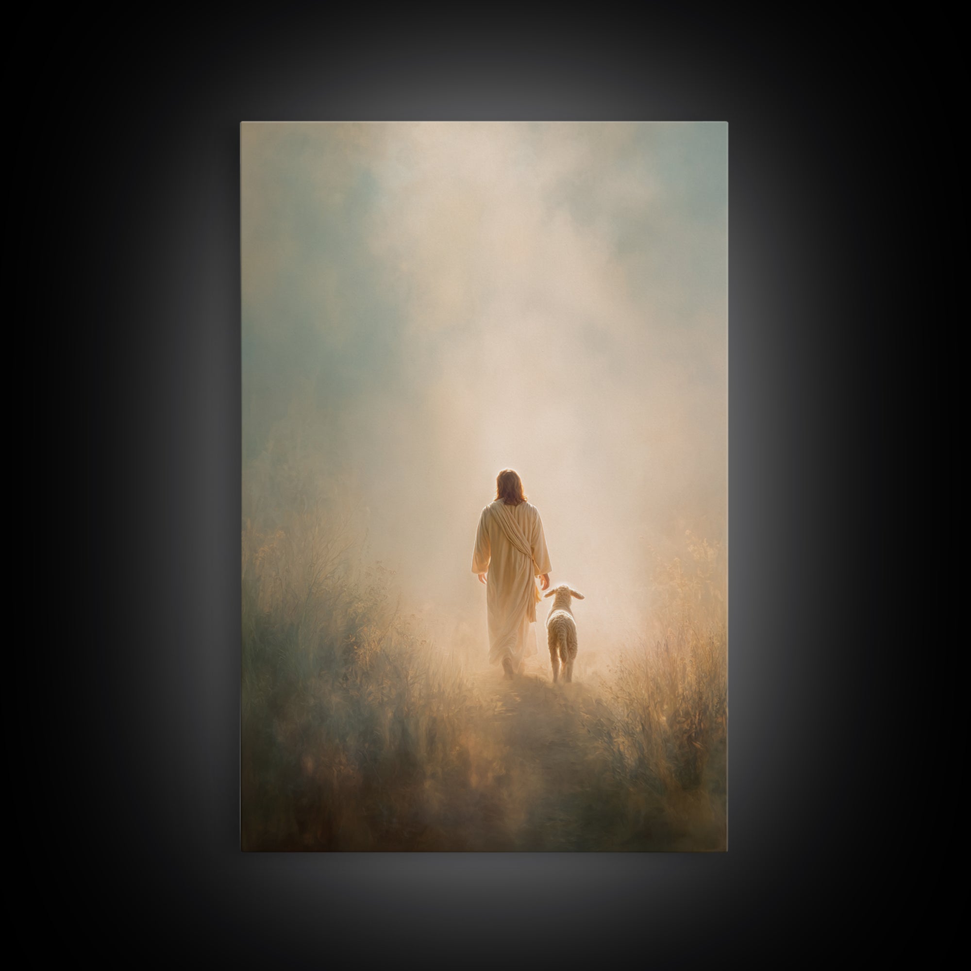 Light Of Mercy, Framed Canvas Print, Jesus Art Print, Christian Art Painting, Moody Christian Art, Christian Wall Art, Christian Gift Ideas