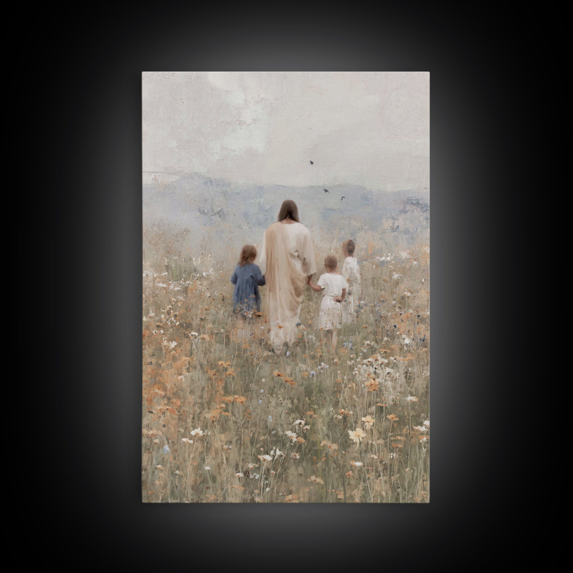 Fields Of Promise, Framed Canvas Print, Christian Wall Art, Christian Art Canvas, Jesus Painting, Christian Gift Ideas, Christian Christmas